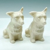 PAIR OF BELLEEK PORCELAIN FIGU