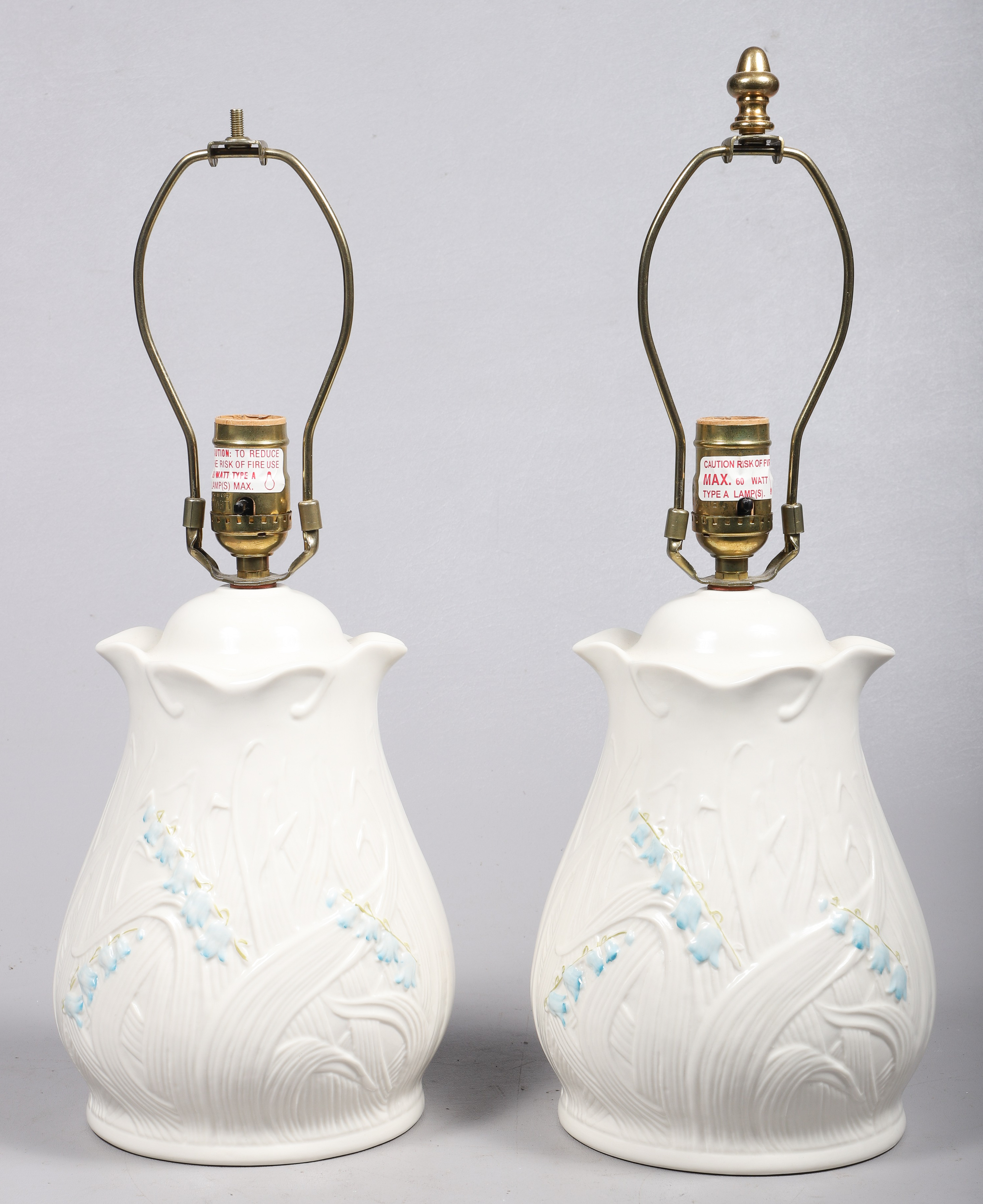 Pair of Belleek porcelain table