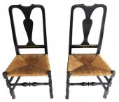 PAIR OF BENCH MADE SIDE CHAIRS