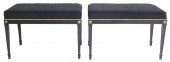 PAIR OF BENCHES WITH BLACK FAI