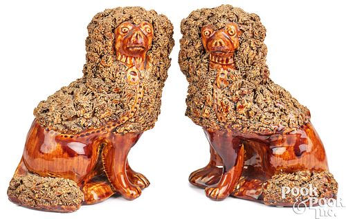 PAIR OF BENNINGTON ROCKINGHAM GLAZE