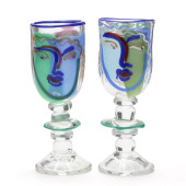 PAIR OF BERNSTEIN (NC) GLASS F