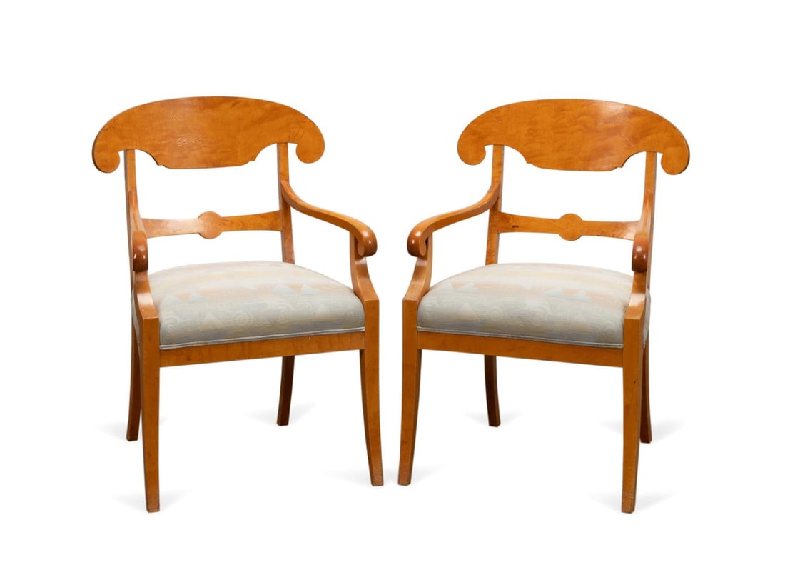 PAIR OF BIEDERMEIER FLAME BIRCH
