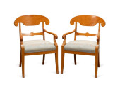 PAIR OF BIEDERMEIER FLAME BIRC