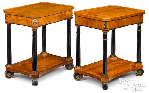 PAIR OF BIEDERMEIER SATINWOOD END