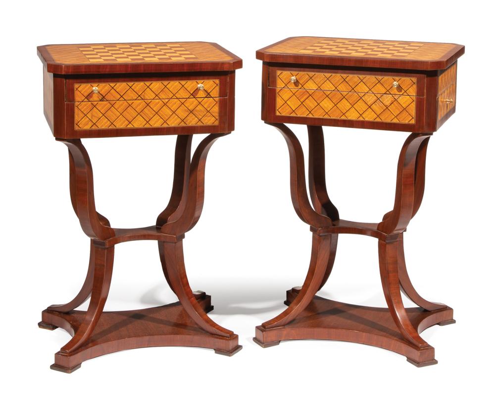 PAIR OF BIEDERMEIER-STYLE PARQUETRY
