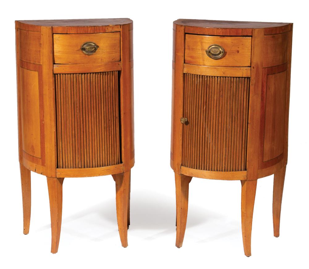 PAIR OF BIEDERMEIER TAMBOUR