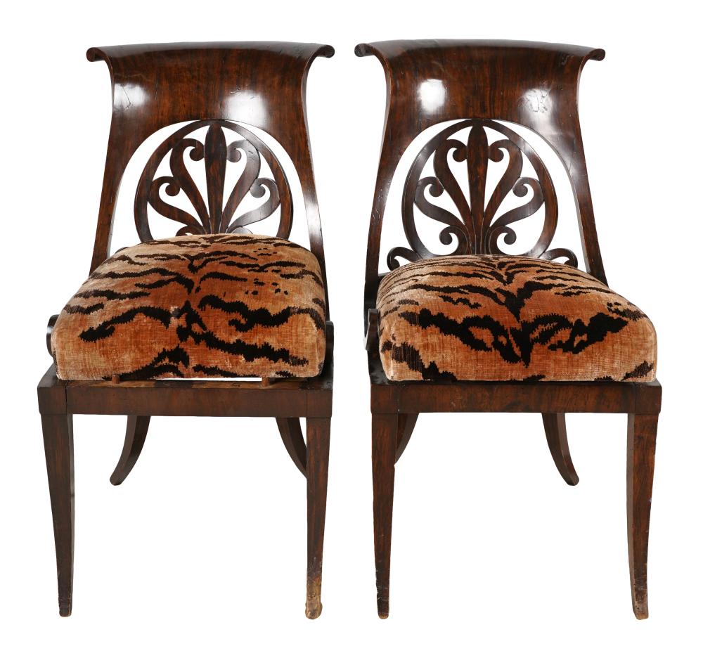 PAIR OF BIEDERMEIER WALNUT SIDE
