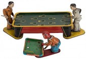 PAIR OF BILLIARDS GAME TIN LIT