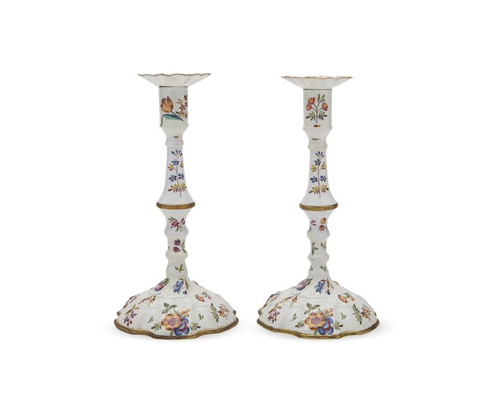 PAIR OF BILSTON ENAMEL