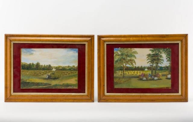 PAIR OF BIRD'S EYE MAPLE FRAMES,