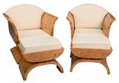 PAIR OF BIRDSEYE MAPLE AND LEA
