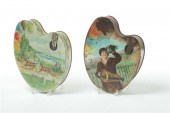 PAIR OF BISCUIT TINS.  Huntley