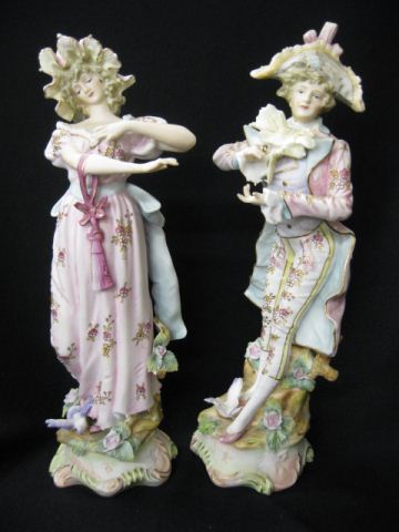 Pair of Bisque Figurines man &