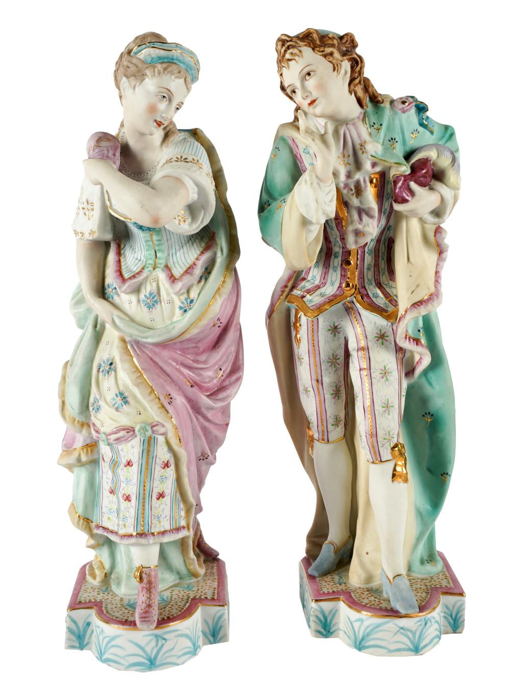PAIR OF BISQUE PORCELAIN
