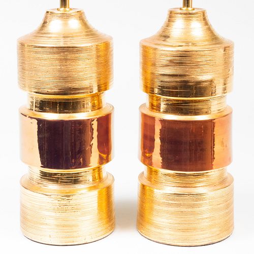 PAIR OF BITOSSI GILT-DECORATED