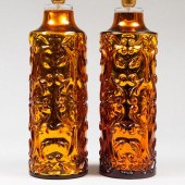 PAIR OF BITOSSI MOLDED AMBER G