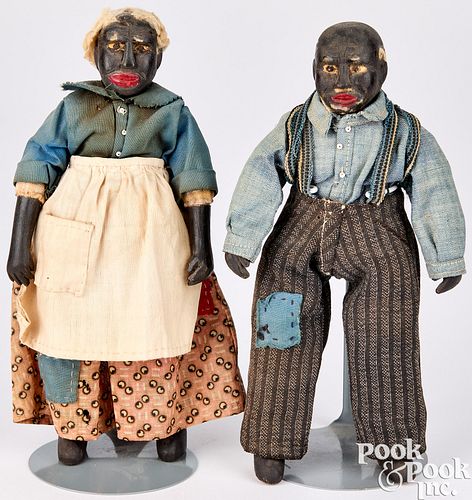 PAIR OF BLACK AMERICANA CARVED