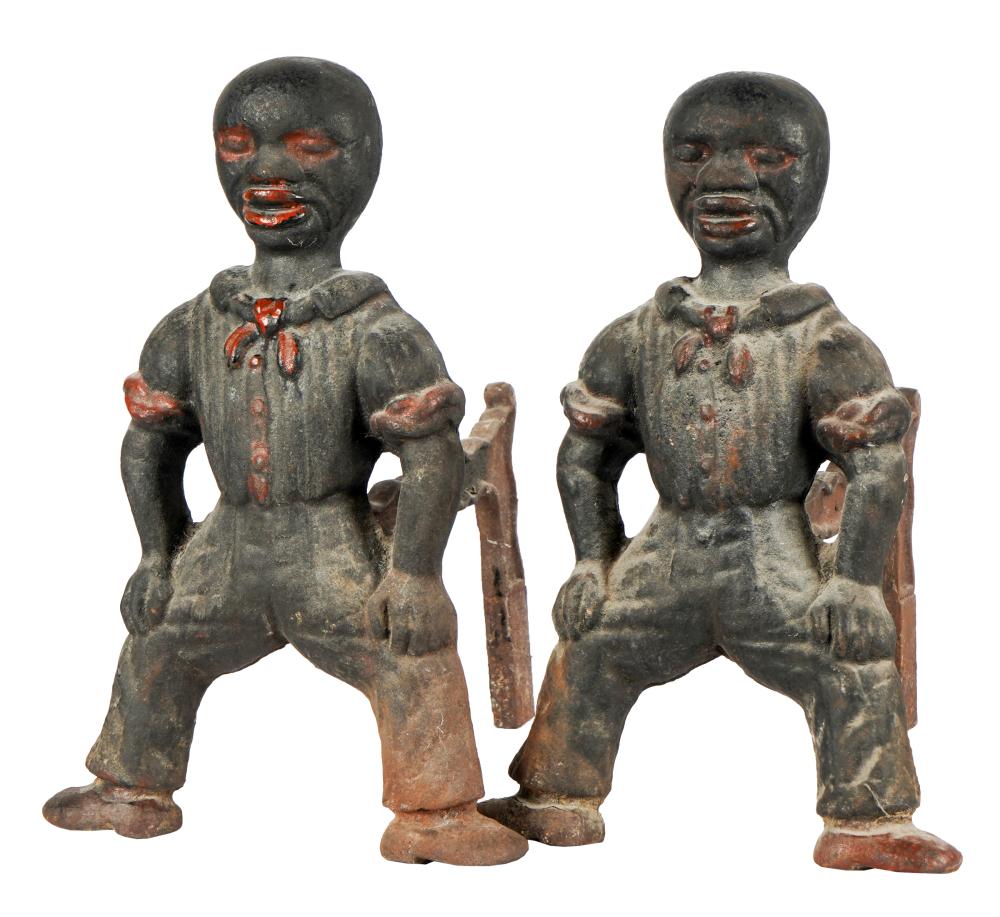 PAIR OF BLACK AMERICANA PAINTED