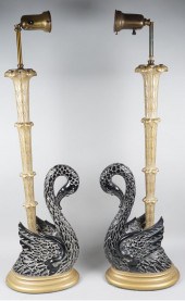 PAIR OF BLACK AND GOLD LACQUER