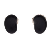 PAIR OF BLACK JADE, STERLING S
