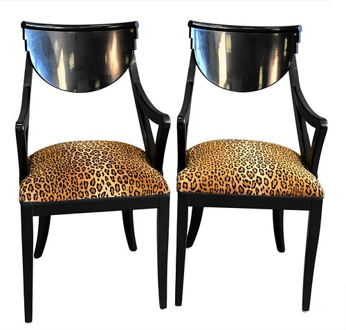 PAIR OF BLACK LACQUERED