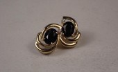 PAIR OF BLACK ONYX AND DIAMOND