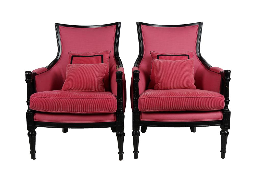 PAIR OF BLACK PAINTED