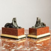 PAIR OF BLACK PAINTED BRONZE S