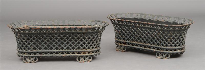 PAIR OF BLACK-PAINTED CAST-IRON
