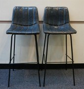PAIR OF BLACK PAINTED METAL AN