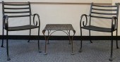 PAIR OF BLACK PAINTED WROUGHT