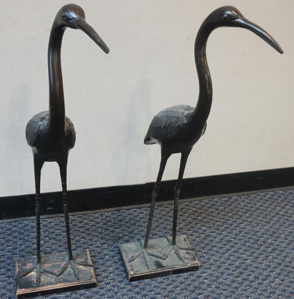 PAIR OF BLACK PATINATED BRONZE