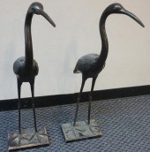 PAIR OF BLACK PATINATED BRONZE