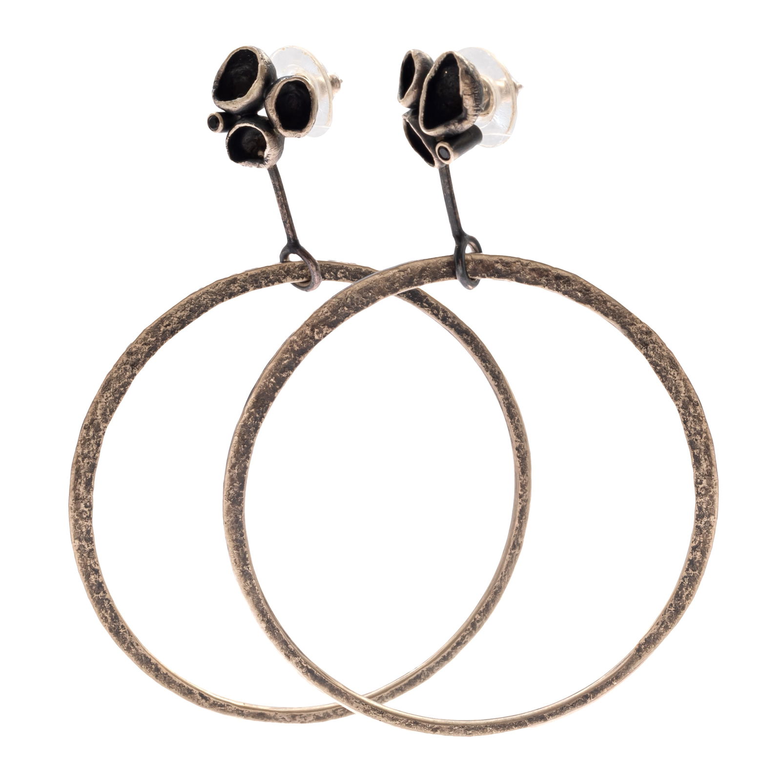 PAIR OF BLACK SPINEL, STERLING