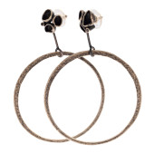 PAIR OF BLACK SPINEL, STERLING