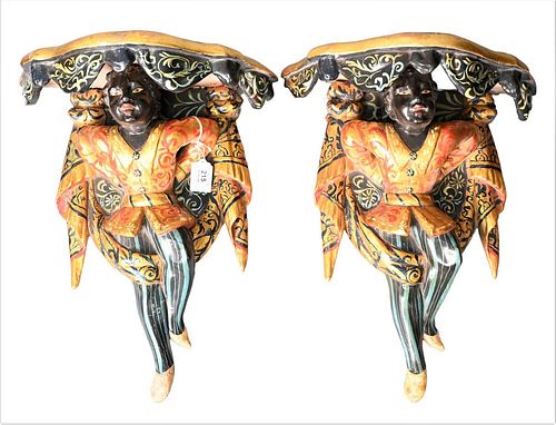PAIR OF BLACKAMOOR FIGURAL WALL