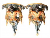 PAIR OF BLACKAMOOR FIGURAL WAL