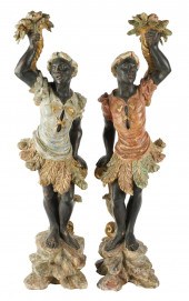 PAIR OF BLACKAMOOR FIGURES20th