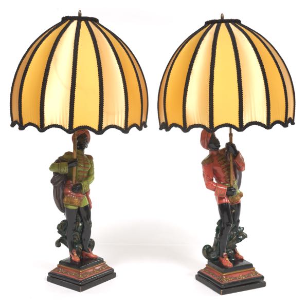 PAIR OF BLACKAMOOR LAMPS 44" x