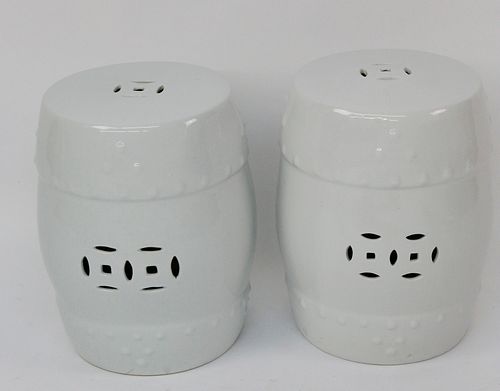 PAIR OF BLANC DE CHINE PIERCED