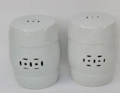 PAIR OF BLANC DE CHINE PIERCED