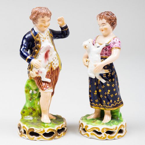 PAIR OF BLOOR DERBY PORCELAIN
