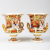 PAIR OF BLOOR DERBY PORCELAIN