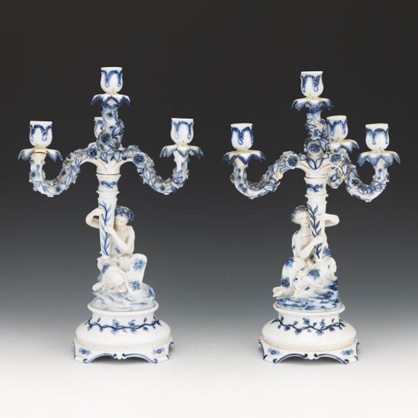 PAIR OF BLUE AND WHITE