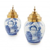 PAIR OF BLUE AND WHITE DUTCH D