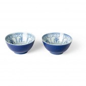 PAIR OF BLUE-GLAZED BOWLS
QING