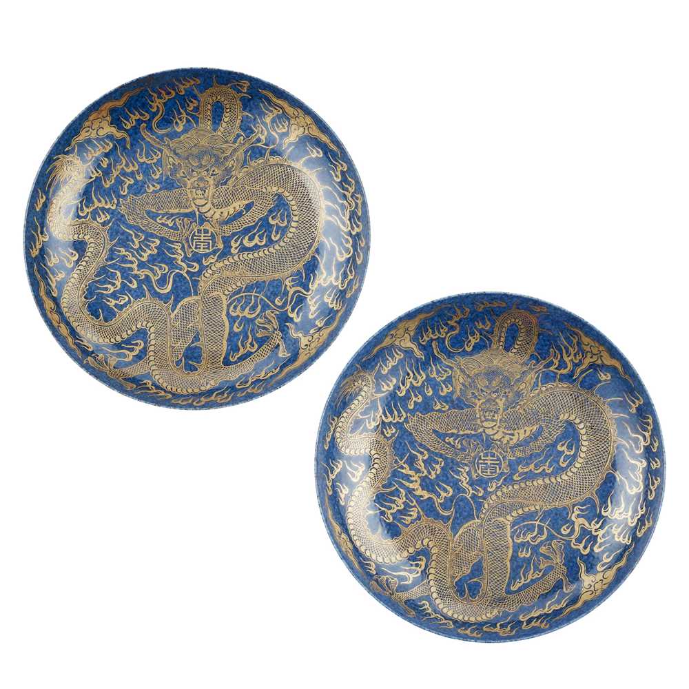 PAIR OF BLUE GROUND