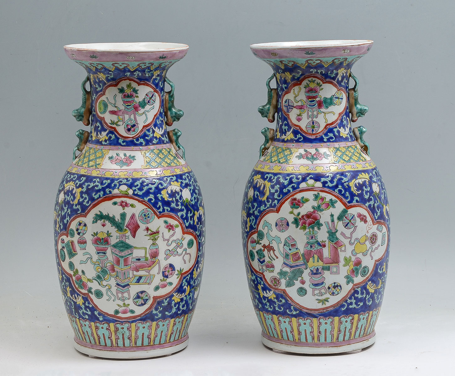 PAIR OF BLUE GROUND SCHOLARLY