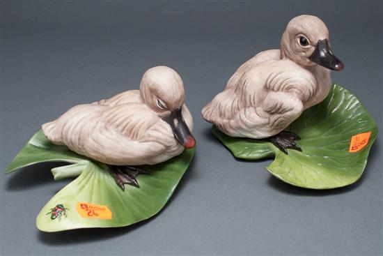 Pair of Boehm painted bisque